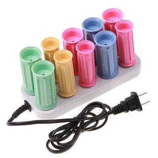   Hair Curlers Rollers Perm Set Ceramic Heater 10 Rollers 13 Hairpins