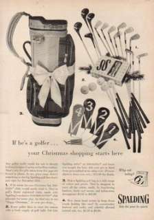 1955 Spalding DOT Golf Balls Bag Top Flite Clubs 50s Christmas Photo 