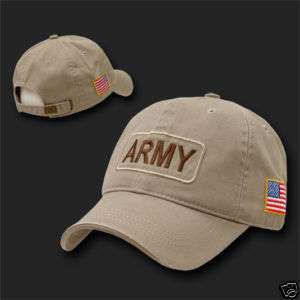 TAN UNITED STATES ARMY BASEBALL CAP CAPS HAT US FLAG  