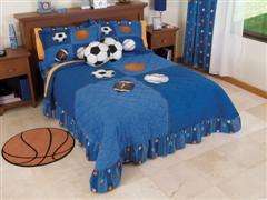 New Boy Sports Soccer Bedspread Bedding Set Twin 6 PC  