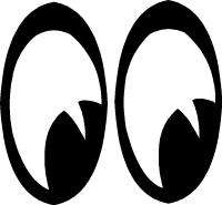 Big Cartoon Eyes ~Cool Sticker 4 Your Vehicle/Sign  