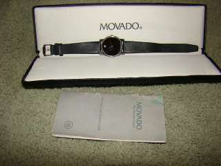   Movado Sapphire Crystal Stainless Steel watch w/Black Band  