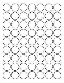 SHEETS 1 IN ROUND BLANK WHITE STICKERS LABELS CUSTOM  
