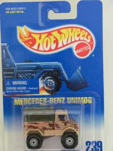 HOT WHEELS 1991 BLUE CARD MERCEDES   BENZ UNIMOG #239  
