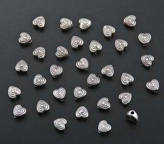 Free Ship 180 Tibet Silver Love Heart Beads Spacer B254  