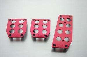 RACING RED MANUAL TRANSMISSION ADD ON M/T MT CLUTCH GAS BRAKE PEDALS 