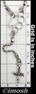 Rosary   Brass Knuckles & Nail Cross   Jesus Nails Cross Necklace 