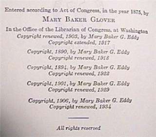 1934 SCIENCE & HEALTH KEY TO SCRIPTURES MARY BAKER EDDY  
