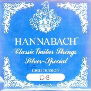 Hannabach Classical Guitar High Tension Nylon/Silver 8 String, 815 8 