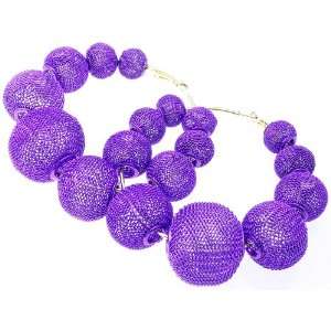  Basketball Wives Large Purple Mesh Hoop Earrings Jewelry