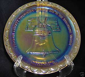 Indiana Carnival Glass Bicentennial Liberty Bell Plate  