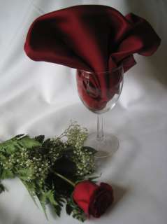 100 SATIN APPLE RED WEDDING CATERING NAPKINS 20 X 20  