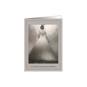  Bridal Shower Invitation   Wedding   Bride in Elegant Dress 