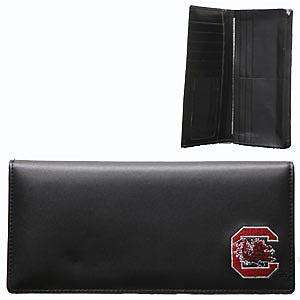  carolina gamecocks genuine leather mens checkbook wallet 5 credit