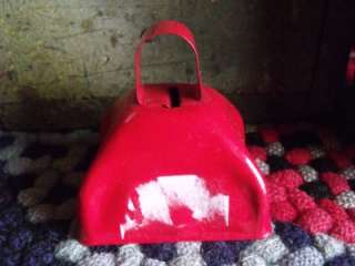   Red Tin Cow Bell Mrs. OLeary Chicago Souvenir ItsaHOOT!  