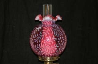 Large Fenton Daisy & Fern Cranberry Glass Gone With The Wind Electric 