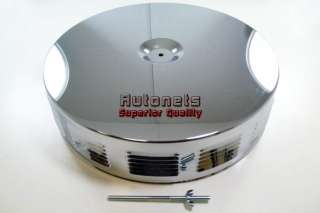 14 Round Louvered Chrome Air Cleaner Street Hot Rat Rod Breather 