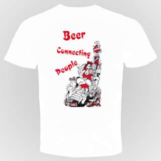 Beer Connecting People Funny Alcohol T shirt College  