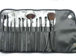 New 12PCS Makeup Brush Cosmetic Brushes Set&leather bag  