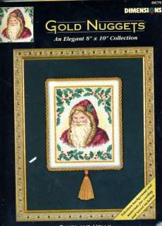 Santa and Holly   Counted Cross Stitch Kit   18 Count  
