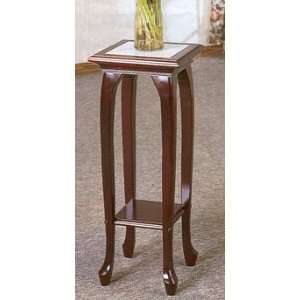  Cherry Finish Mable Top Plant Stand Patio, Lawn & Garden