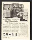 1939 Print Ad Crane kitchen valves fitting pipe heating
