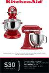 Purchase a select KitchenAid 5 or 5.5 Quart Tilt Head Stand Mixer* and 