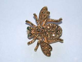 Retired JOAN RIVERS Swarovski Crystal Bee Pin/Brooch  L  