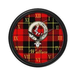  Wallace Clan Crest / Tartan Family Wall Clock by CafePress 