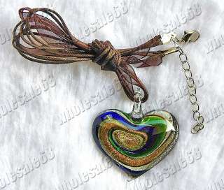wholesale lot 12x murano glass heart pendants necklaces  