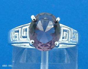 Oval cut Amethyst & 925 sterling silver ring 981 Size6  