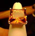 8ct Square Cut Cognac Orange Citrine Sterling Silver 925 Filigree Ring 