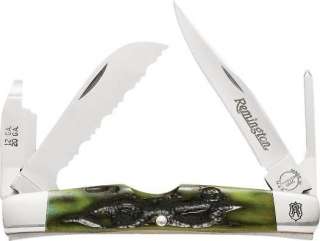 REMINGTON HERITAGE USA WATERFOWL KNIFE GREEN BONE HANDL  