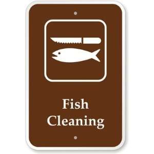  Fish Cleaning (with Graphic) Diamond Grade Sign, 18 x 12 