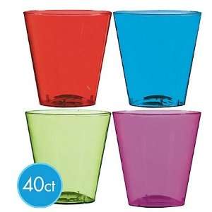  Assorted Color Plastic Shot Glasses 2oz 40ct: Kitchen 