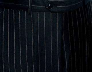 New M Valentino $1295 Black Chalkstripe 150s Wool Mens Designer 