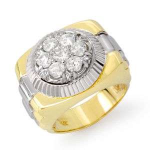 Famous Brand 1.50ctw Diamond Mens Ring Two Tone Gold  