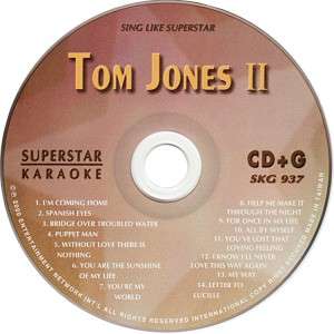 TOM JONES VOL 2 Karaoke SKG 937 SuperStar CDG 14 Greats  