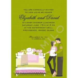  expecting couple, Custom Personalized Baby Girl Shower Invitation 