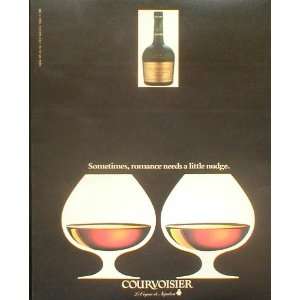 Courvoisier Cognac Twin Glass Romance 1989 Magazine Print 