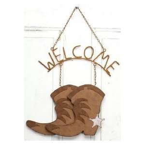  Western Cowboy Boots Metal Hanging Welcome Sign Kitchen 