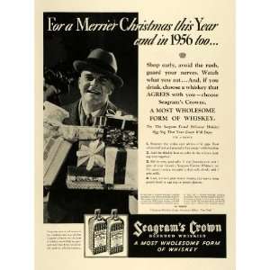 1936 Ad Seagrams Crown Whiskey Christmas Liquor Alcohol Egg Nog Recipe 