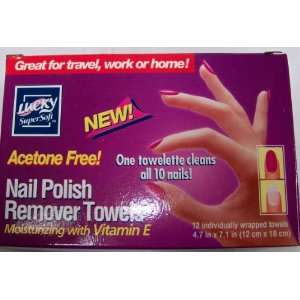    2 boxes of 12   Acetone Free Nail Polish Remover Towels Beauty