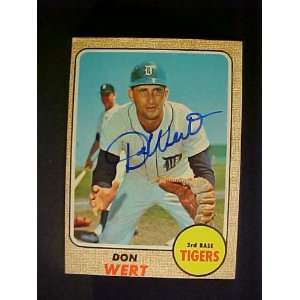  Don Wert Detroit Tigers #178 1968 Topps Signed Baseball 