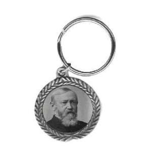  President Benjamin Harrison Pewter Key Chain Office 