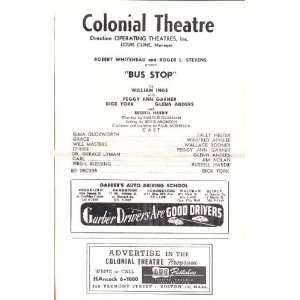  Playbill, Colonial Theatre, Bus Stop Everything Else