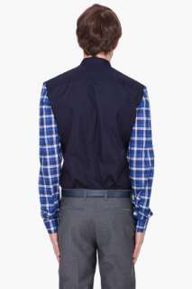 Givenchy Blue Check Sleeve Shirt for men  SSENSE