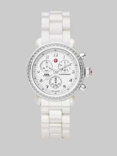 Michele Watches   White CSX Diamond Ceramic Watch    