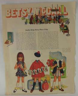 VINTAGE BETSY McCALL MAGAZINE PAPER DOLL PAGES  