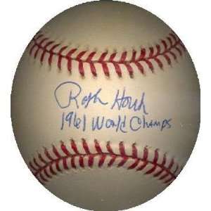 Ralph Houk Autographed Baseball Inscribed 1961 WS Champ